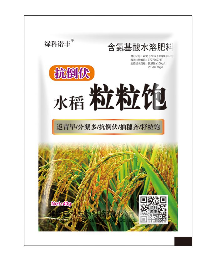 抗倒伏 水稻粒粒飽 40g單袋 含氨基酸水溶肥料 綠